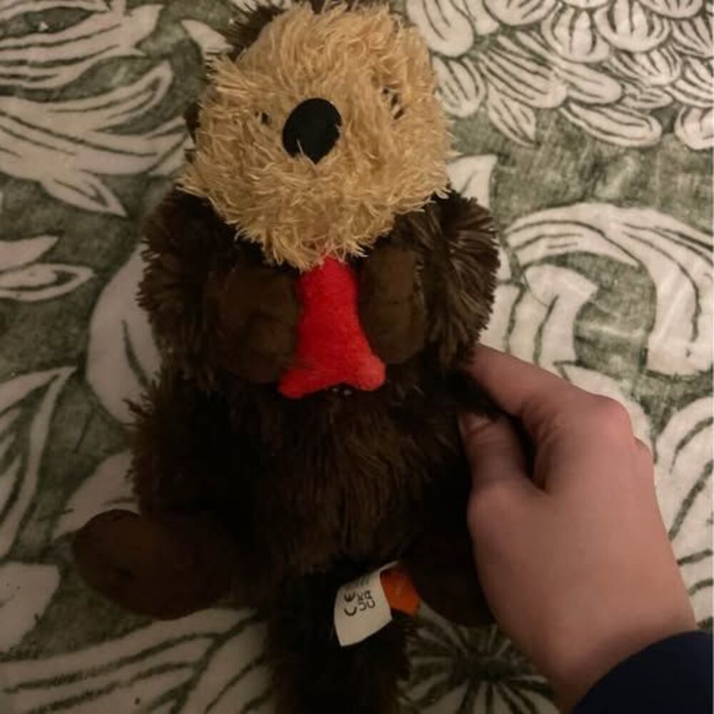 Fuzzy Otter Stuffed Animal Plushie Holding Starfish
